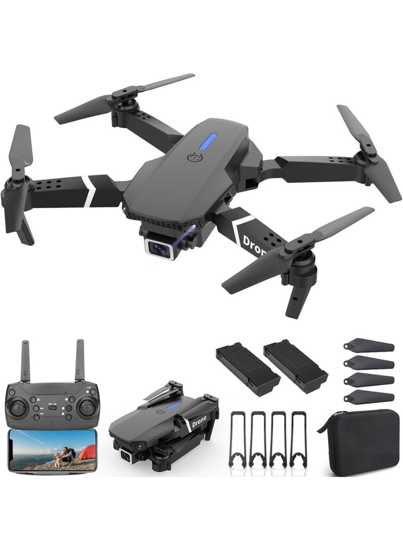 E88 Pro Ayoo 4K Dual Camera Drone – Foldable WiFi FPV RC Quadcopter with HD Aerial Photography, Optical Flow Positioning, Altitude Hold, Headless Mode, One Key Return, Gesture Control & 360° Flip – Beginner-Friendly Drone with Long Battery Life for Kids & Adults - Image 1