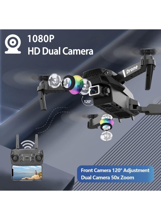 E88 Pro Ayoo 4K Dual Camera Drone – Foldable WiFi FPV RC Quadcopter with HD Aerial Photography, Optical Flow Positioning, Altitude Hold, Headless Mode, One Key Return, Gesture Control & 360° Flip – Beginner-Friendly Drone with Long Battery Life for Kids & Adults - Image 4