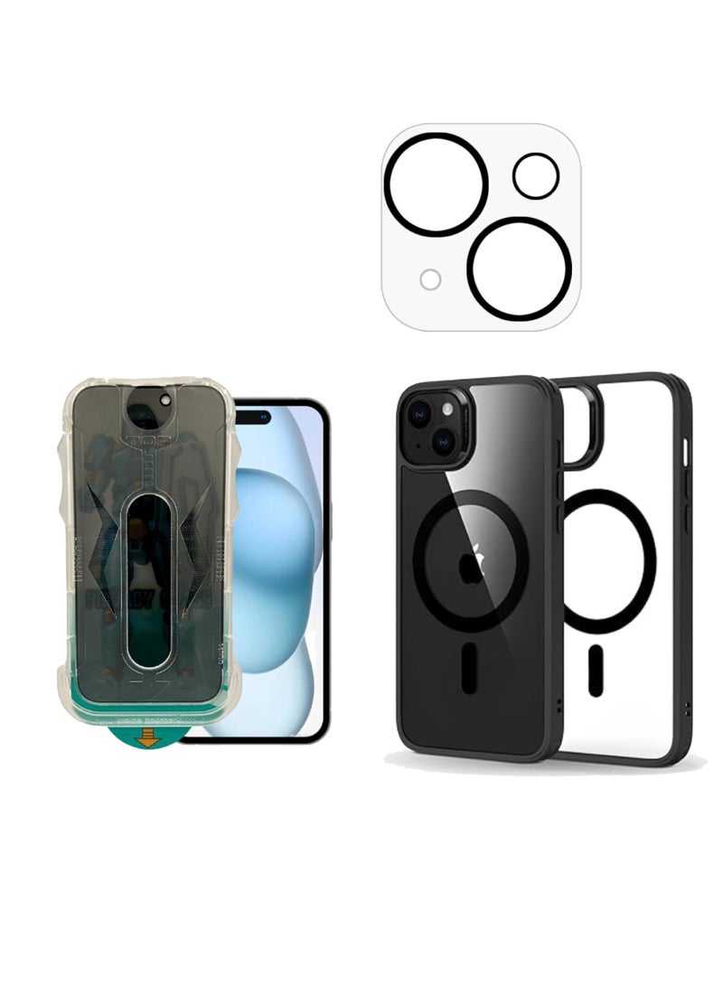 DIGI CORE iPhone 15 Plus Magsafe Case With Camera Lens For iPhone 15 Plus Privacy Screen Protector 6.7 Inch Easy Installation Kit Auto Alignment 9H Hard 99.99% HD Clear Bubble Free Anti Spy - Image 2