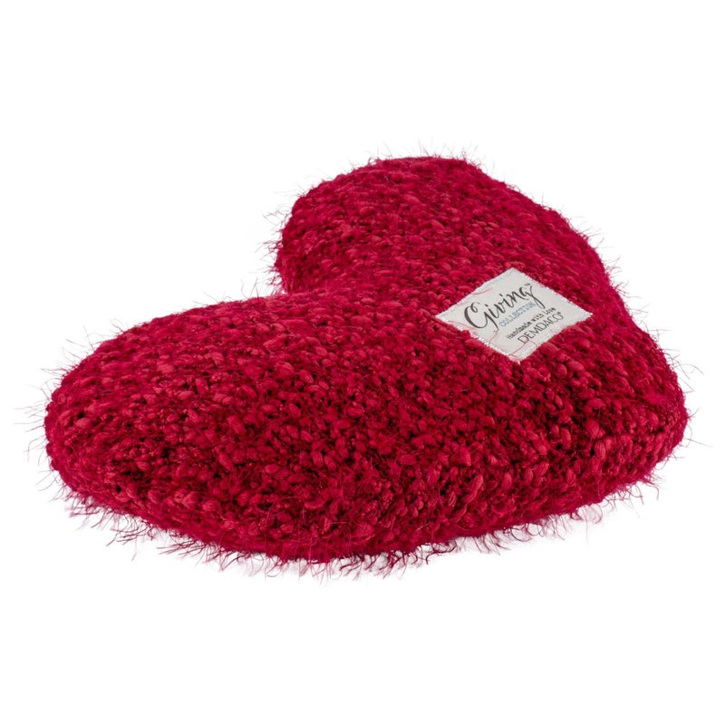 DEMDACO Giving Heart Cranberry Red 10 x 11 Cotton Weighted Plush Decorative Throw Pillow - Image 2