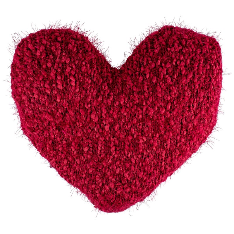 DEMDACO Giving Heart Cranberry Red 10 x 11 Cotton Weighted Plush Decorative Throw Pillow - Image 3