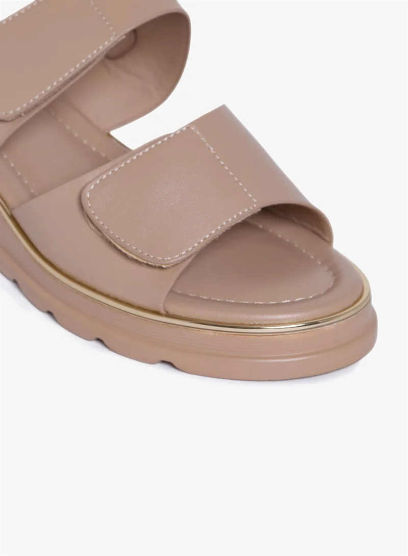 Geoomnii BEIGE Geoomnii Comfort Slide Sandals for Women – Cushioned Slip-On Casual Sandals for Daily Wear, Home, Travel & Walking for Women | Best Price UAE