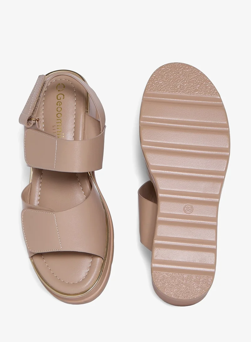 Geoomnii BEIGE Geoomnii Comfort Slide Sandals for Women – Cushioned Slip-On Casual Sandals for Daily Wear, Home, Travel & Walking for Women | Best Price UAE