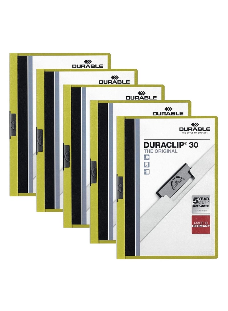 Durable 5-Piece Duraclip Clip Folder Green - Image 1