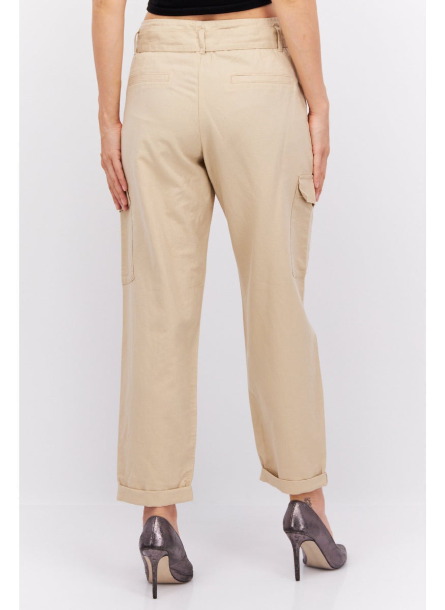 Women Straight Leg Belted Solid Cargo Pants, Tan - pzsku/ZA124D25D1E251B735F79Z/45/_/1725379437/2e3bd08b-e438-4c35-9521-51e098491e33