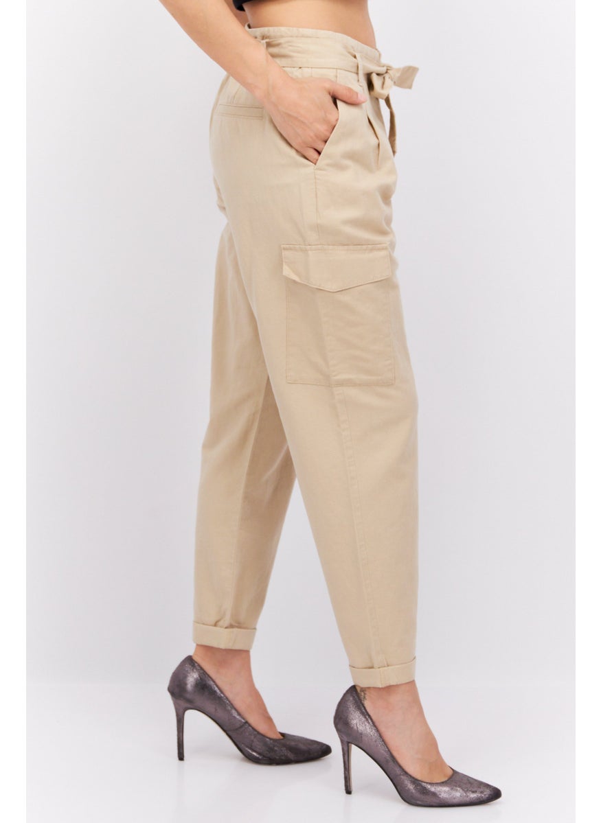 Women Straight Leg Belted Solid Cargo Pants, Tan - pzsku/ZA124D25D1E251B735F79Z/45/_/1739715423/94dc11b2-efff-4af4-b2e3-ab49353186ec