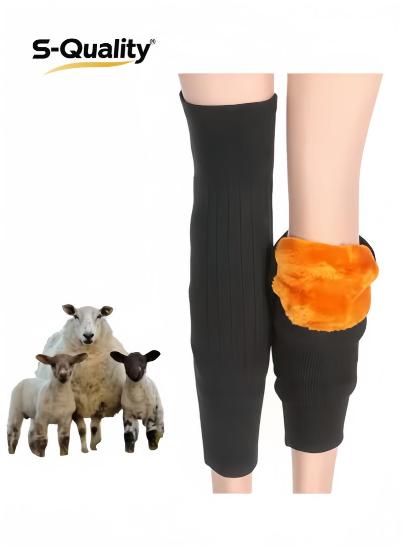 S-Quality Unisex Winter Warm Thicken Cashmere Wool Knee Brace Support Pads Leg Warmers Thin Knee Sleeves for Men and Women Sports and Daily Wear - Image 1