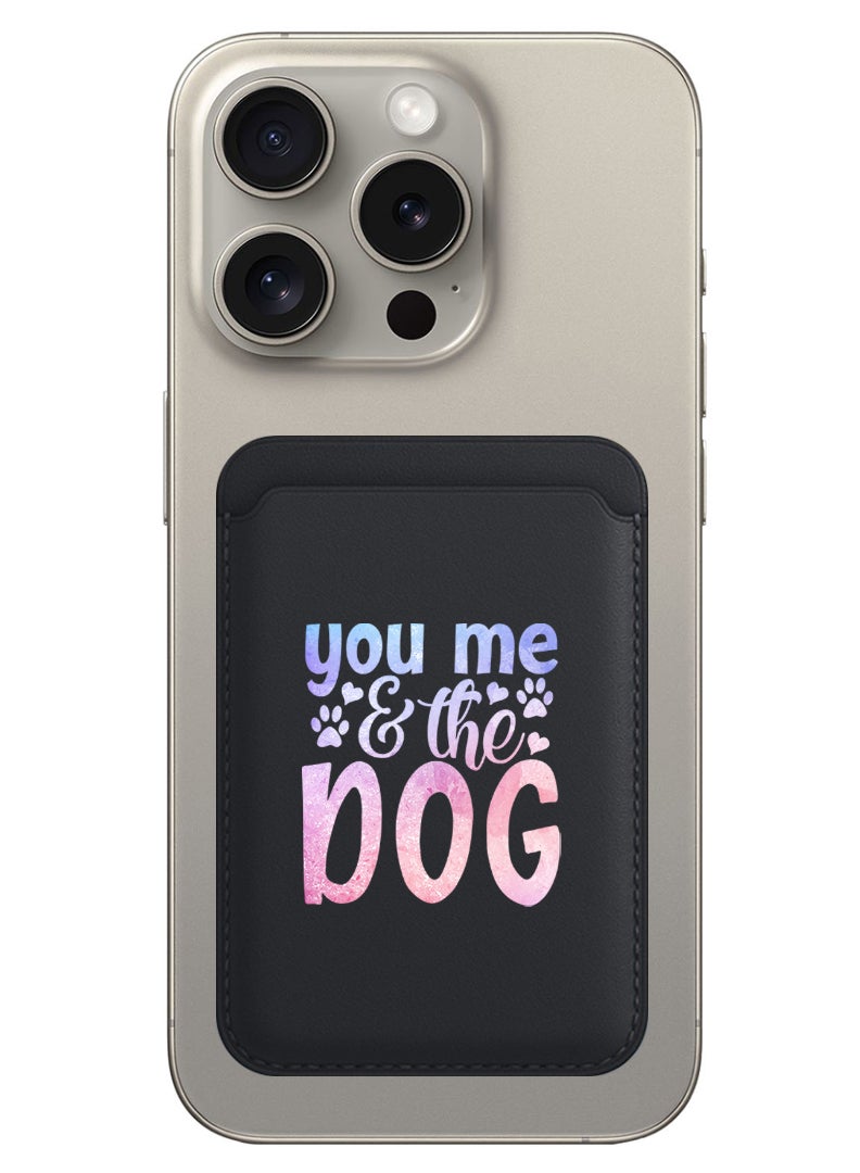 Theodor Magnetic Wallet, Compatible with MagSafe Wallet, for iPhone Wallet, for iPhone 16/15/14/13/12 Series, Not for iPhone 13/12 mini, 3 Card Holder, Vegan Leather, Black - You me and the dog - Image 1