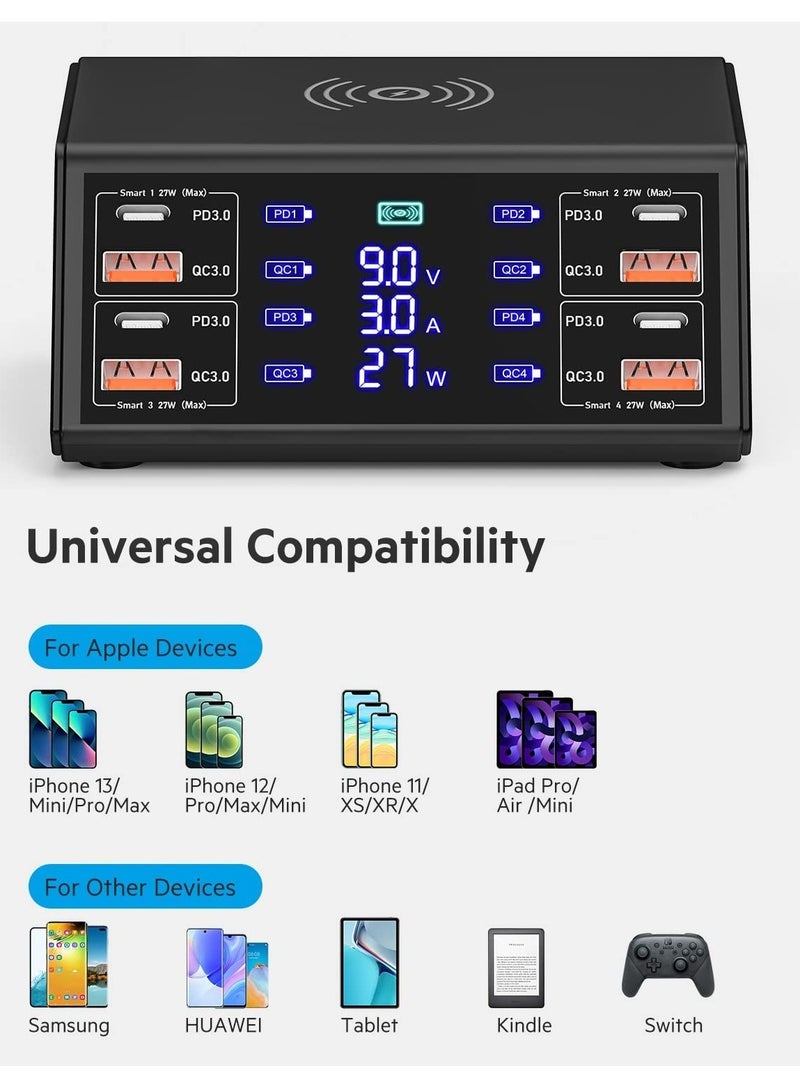 general Universal USB Charger Station - 100W charging station with 8 ports, USB Charger with Fast Charging Technology for Home, Office, or Travel Use, Compatible with iPhone, Samsung, Huawei, and More - Image 2