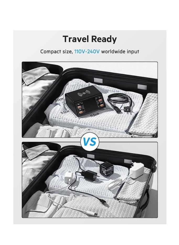 general Universal USB Charger Station - 100W charging station with 8 ports, USB Charger with Fast Charging Technology for Home, Office, or Travel Use, Compatible with iPhone, Samsung, Huawei, and More - Image 5