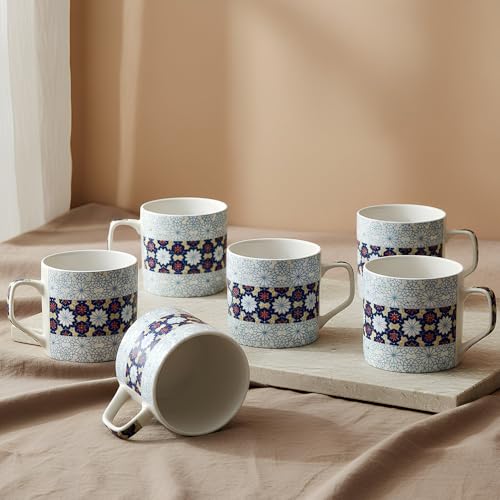 UPC U.P.C. Cup Set of 6 for Tea, Ceramic Microwave Safe Tea Cups Set of 6, Dishwasher Safe Cup, Bone-Ash Free Coffee Cup Set, Gifts for Anniversary Friends Birthday Special Marriage Ceremony-150ml. - Image 4