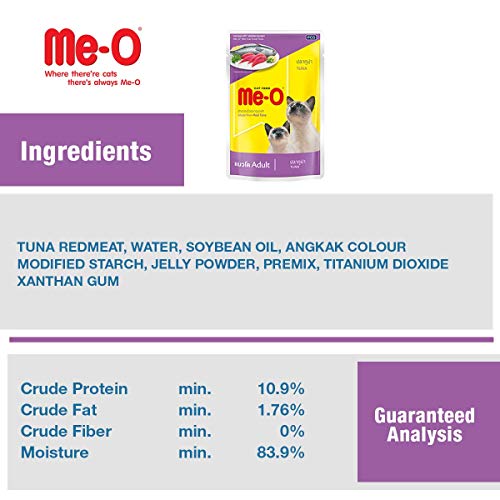 Me-O Pouch Wet Cat Food Tuna in Jelly 80 G, (Pack of 12, 960g), All Life Stages - Image 4