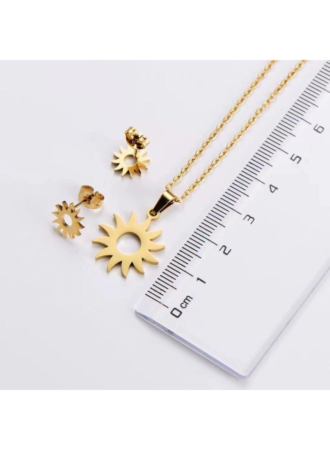 Goolsky Minimalist Titanium Steel Necklace & Earrings Set – Women’s Elegant Dainty INS Style Jewelry, Hypoallergenic Fade-Resistant Daily Wear Gift - Image 5