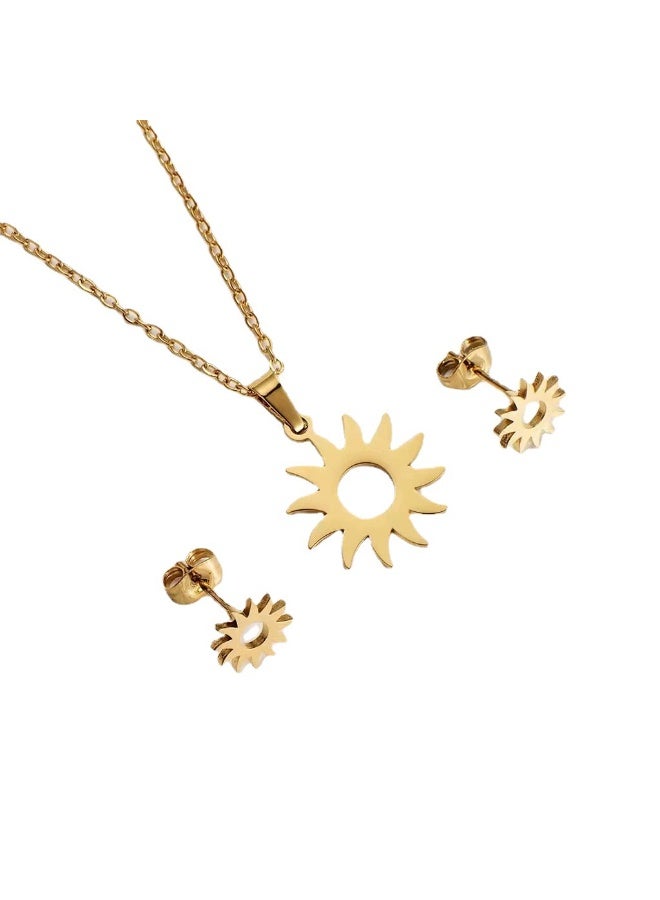 Goolsky Minimalist Titanium Steel Necklace & Earrings Set – Women’s Elegant Dainty INS Style Jewelry, Hypoallergenic Fade-Resistant Daily Wear Gift - Image 3