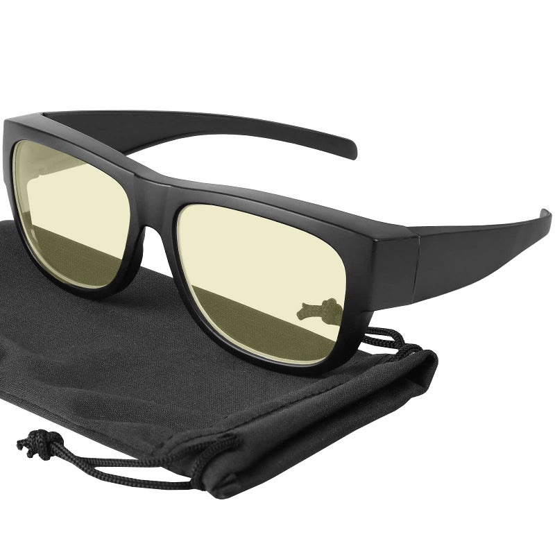Yogo Vision Fit Over Blue Light Blocking Glasses and Computer Eyewear Wear Over Your Eyeglasses and Readers