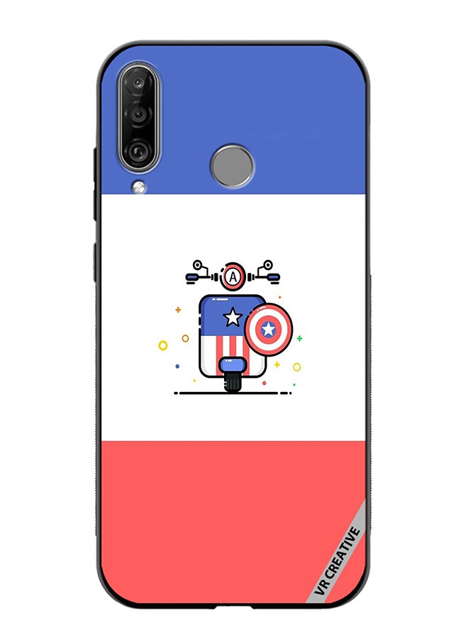 VR CREATIVE Protective Case Cover For Huawei P30 Lite Cute Little Bike Of Captain America Design Multicolour - Image 1