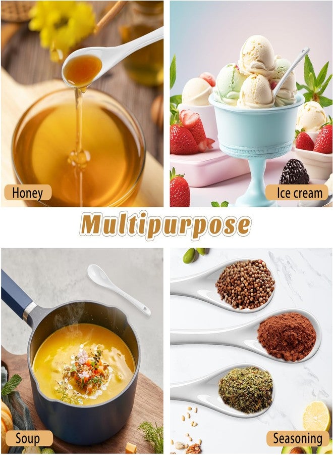 BOSMIOW 24pcs 13cm/5inch White Ceramic Coffee Spoons,Long Handle Porcelain Egg Spoons,Espresso Stirring Spoon,Teaspoon for Yogurt,Ice-cream,Appetizers,Desserts - Image 5