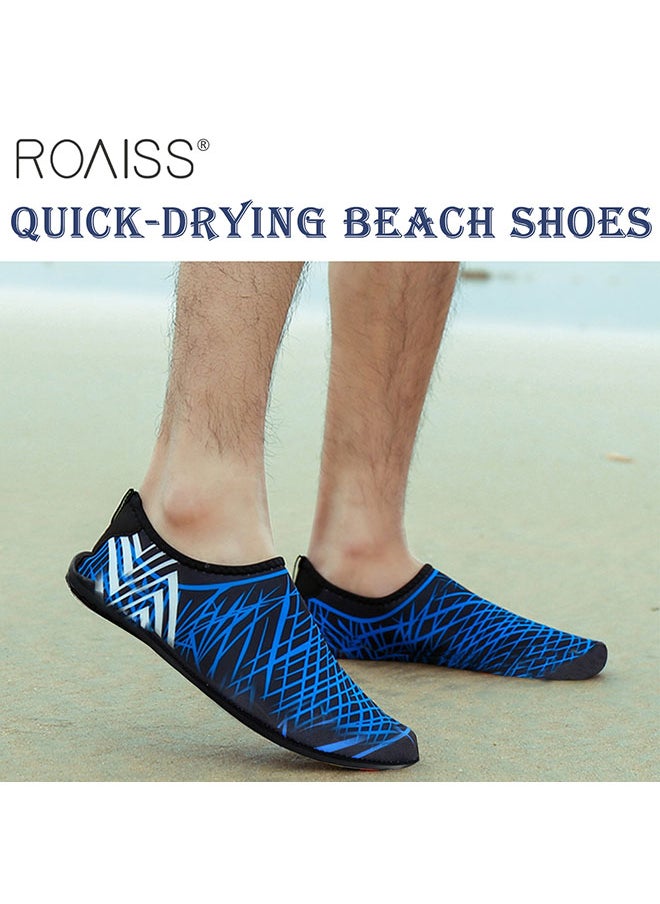 Men's Water Beach Shoes Adult Men Outdoor Quick Dry Aqua Barefoot Beach Shoes Soft Soled Non Slip Diving Shoes Fashion Pattern Exercise Fitness Shoes Colorblock Water Shoes