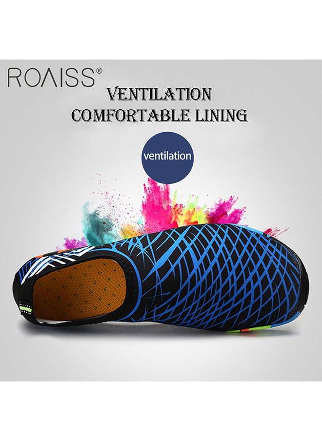 Men's Water Beach Shoes Adult Men Outdoor Quick Dry Aqua Barefoot Beach Shoes Soft Soled Non Slip Diving Shoes Fashion Pattern Exercise Fitness Shoes Colorblock Water Shoes