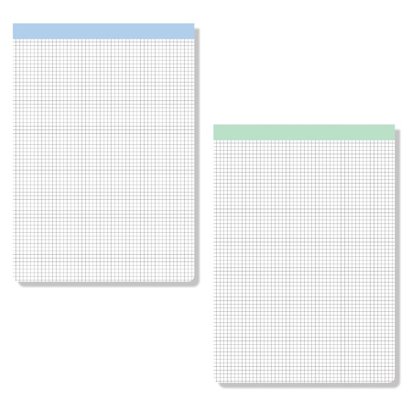 Fun Lines Premium Quad Ruled Perforated Pads (A4-5mm Grid -Pack of 2)- 8.5 x 11.75 inch - Image 1