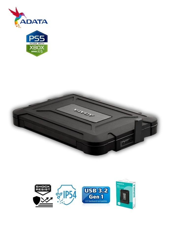 ED600 DURABLE External Enclosure for HDD and SSD  | Compatible with PS5 XBOX | Water Dust Resistance 2.5"