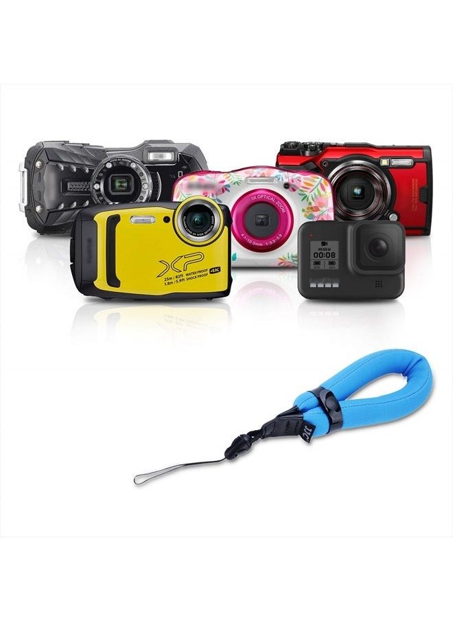 JJC - Waterproof Camera Floating Wrist Strap for Olympus Tough TG-6 TG-5 TG-4 TG-3 Fujifilm FinePix XP140 XP130 XP120 Nikon Coolpix W300 W150 Gopro Hero 9 8-Blue - Image 1