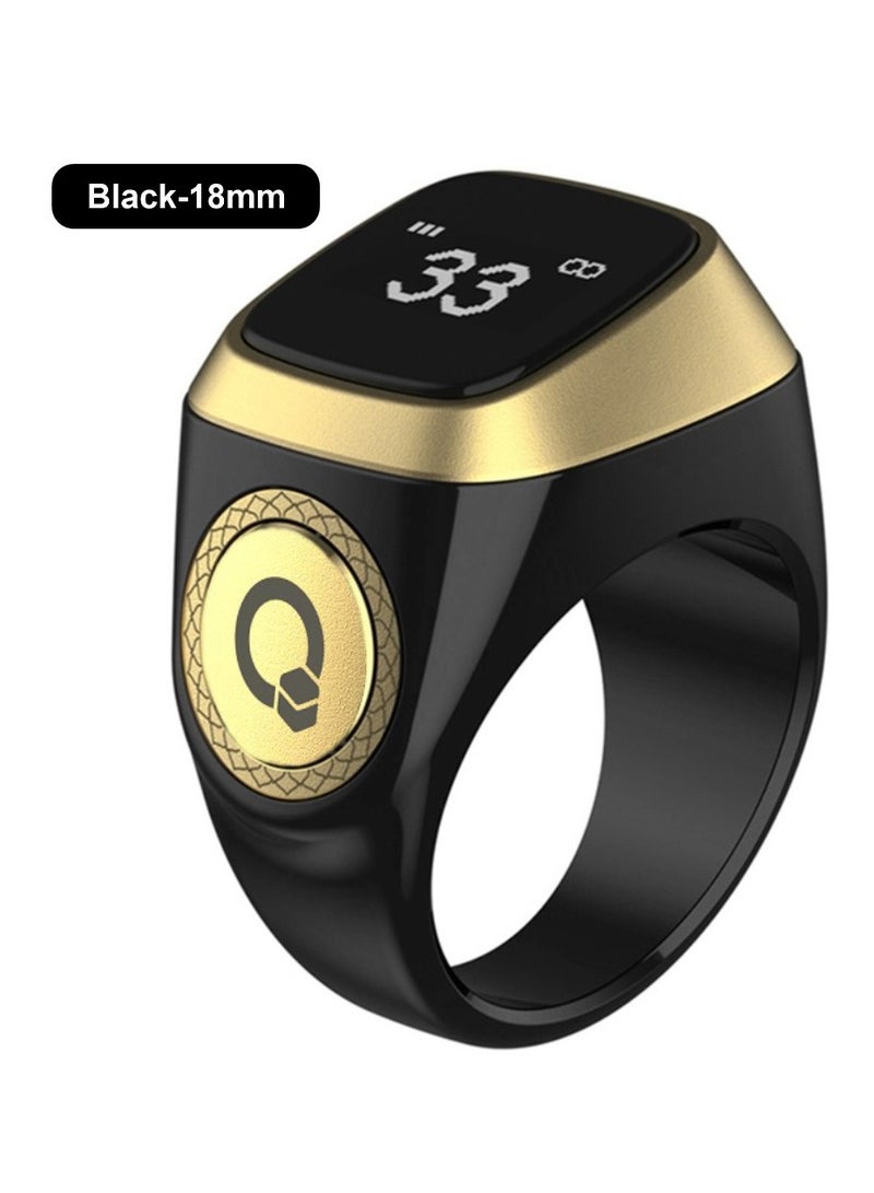 Prayer Smart Ring, Lucky Ring, Watch Ring, Smart Tasbih Beads Ring, with Prayer Counters, 5 Prayer Time Reminders, Prayer Direction Indicator Guide, Large Battery, OLED Display, Azan Alarm Clock, Tasbih Beads Ring, Fashion, Cool, TBSoon iQIBLA Zikr Ring