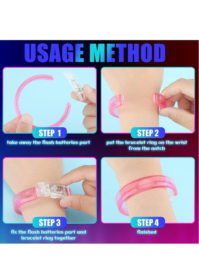 16 Packs Glow LED Bracelets Glow In The Dark Light up Bracelet Party Supplies for Kids Adults Flashing LED Bracelet Toy - Image 2
