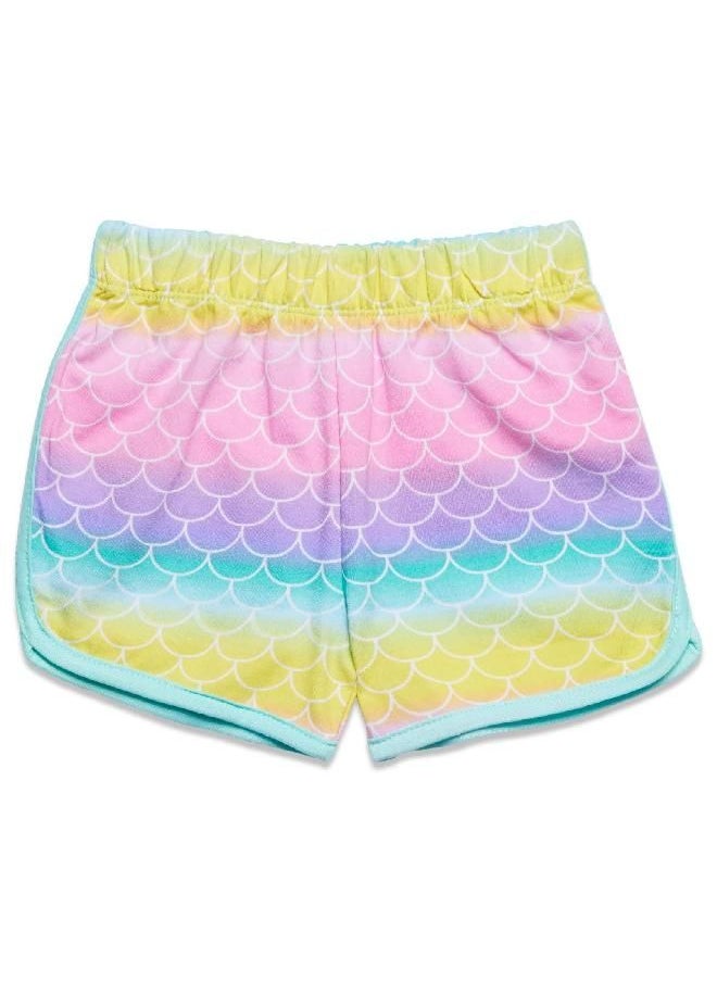 Disney Disney Princess Ariel Little Girls Crossover Tank Top Dolphin Active and French Terry Shorts Blue 6  - Image 4