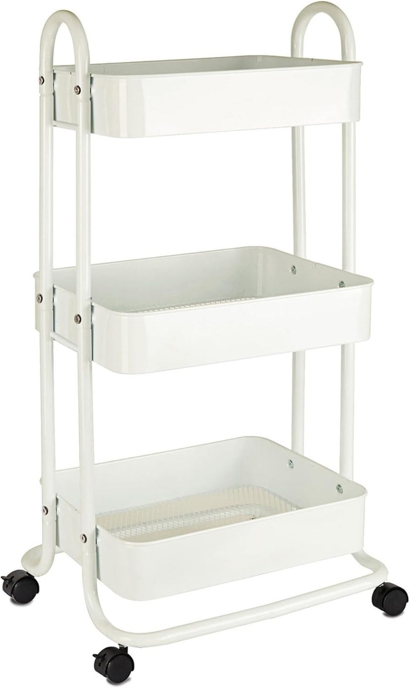 Realspace Mobile 3Tier Storage Cart 3558H x 171516W x 14516D OffWhite - Image 2