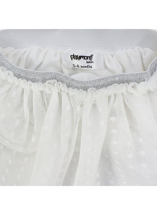 playmore White Dotted Ruffled Skirt  - Image 3