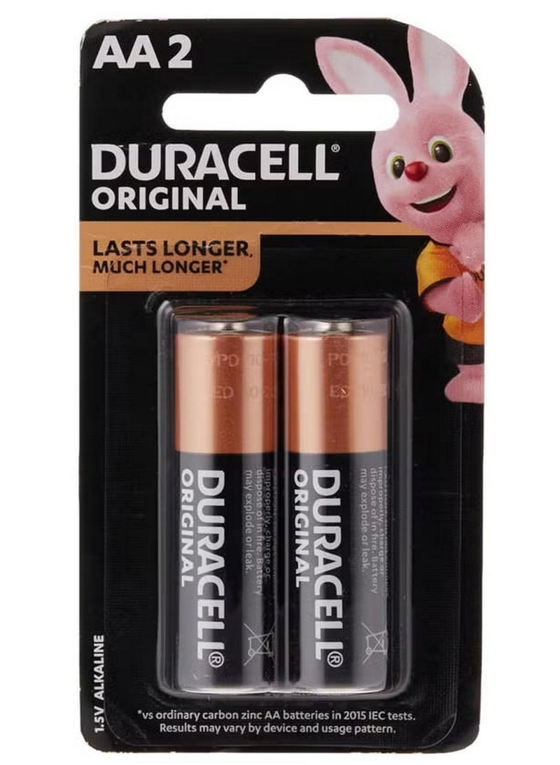 Duracell Original AA 2 Alkaline Batteries 1.5V Pack Of 2 - Image 1