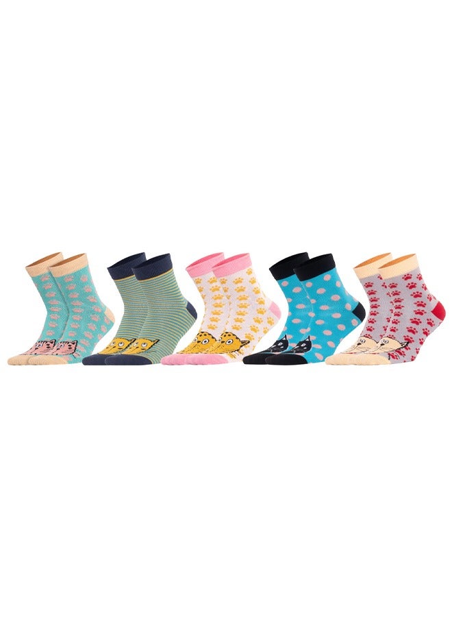 Biggdesign Biggdesign 5 Pairs Cats Design Womens Socks - Image 1