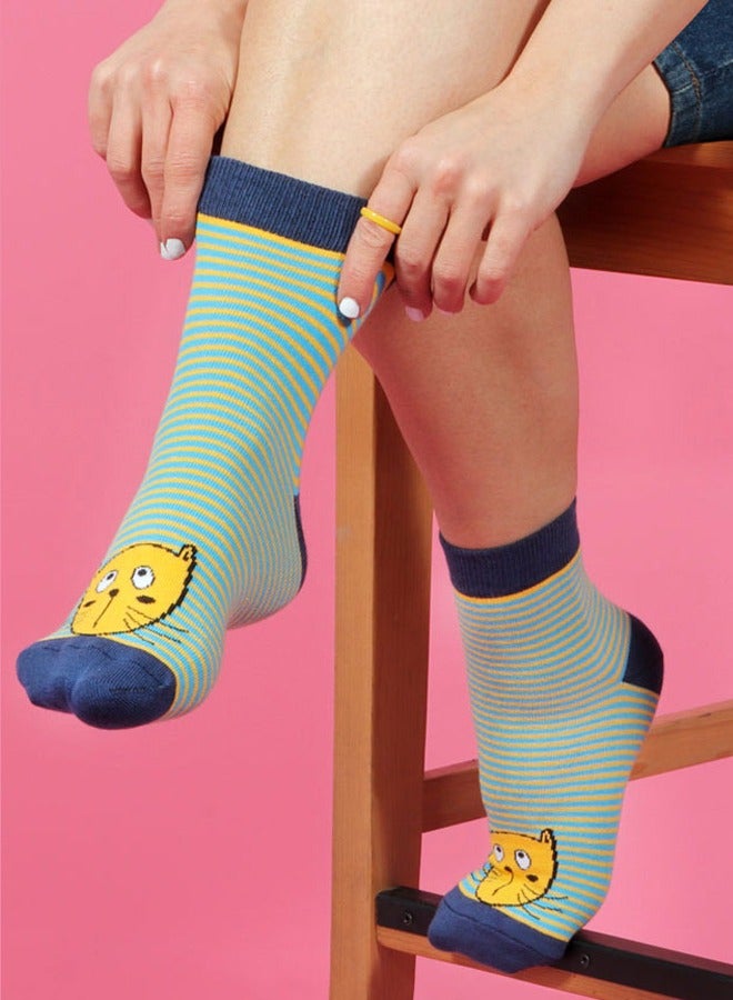 Biggdesign Biggdesign 5 Pairs Cats Design Womens Socks - Image 4
