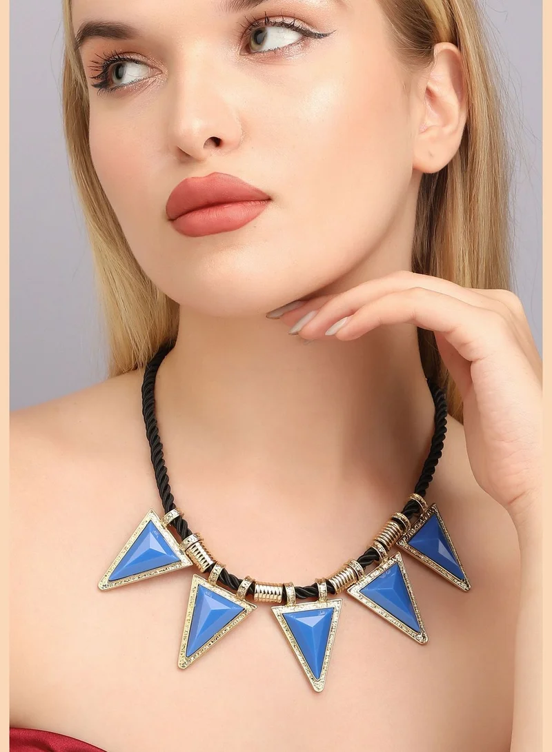 SOHI Gold Plated Designer Stone Party Necklace For Women