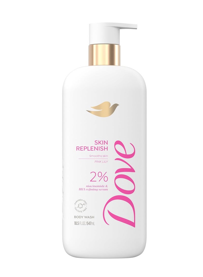 Dove Dove Skin Replenish Body Wash 2% niacinamide and BHA refining serum 18.5 Fl Oz - Image 1