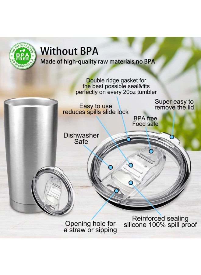 XccMe XccMe 20oz Tumbler Replacement Lids,2 Pack Spill Proof Splash Resistant Covers,Replacement Classic Stainless Steel Tumblers lids fit for YETI Rambler,Atlin, Juro, SUNWILL,Umite Chef and More - Image 3