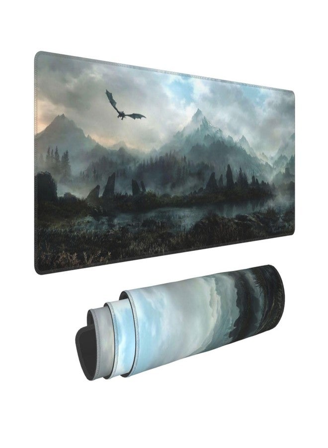 Generic Mouse Pad Non-Slip Rubber Base Mouse Pad Waterproof Desk Writing Mat for Office Home 12x31.5in, Black2 - Image 1