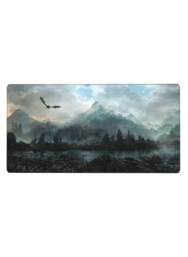 Generic Mouse Pad Non-Slip Rubber Base Mouse Pad Waterproof Desk Writing Mat for Office Home 12x31.5in, Black2 - Image 2