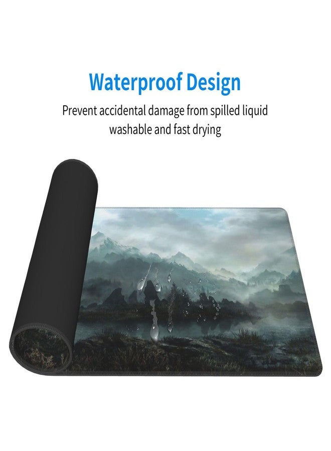 Generic Mouse Pad Non-Slip Rubber Base Mouse Pad Waterproof Desk Writing Mat for Office Home 12x31.5in, Black2 - Image 5