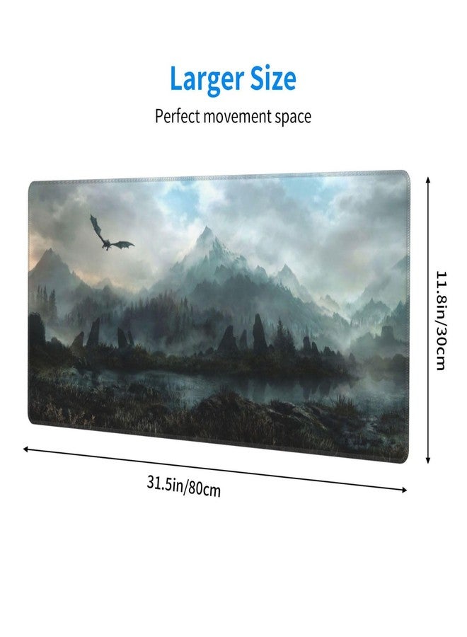 Generic Mouse Pad Non-Slip Rubber Base Mouse Pad Waterproof Desk Writing Mat for Office Home 12x31.5in, Black2 - Image 4