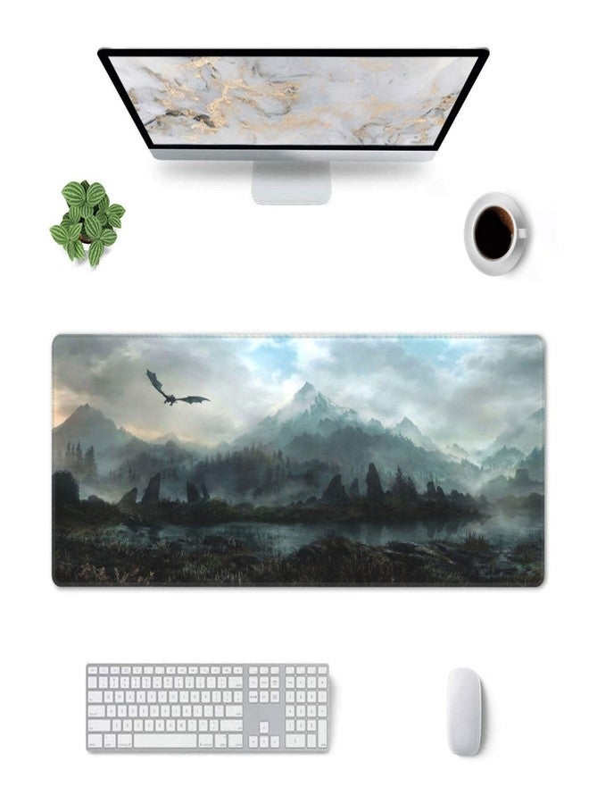 Generic Mouse Pad Non-Slip Rubber Base Mouse Pad Waterproof Desk Writing Mat for Office Home 12x31.5in, Black2 - Image 3