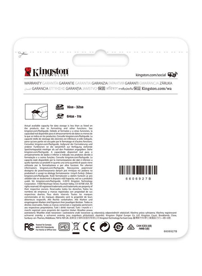 Kingston 256GB SDHC Canvas Select Plus 100MB/s Read Class 10 UHS-I U1 V10 Memory Card (SDS2/256GB) - Image 4