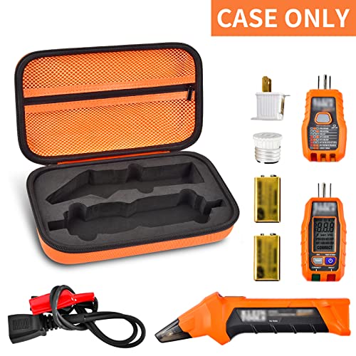 ALLPRIMO Case Compatible with Klein Tools ET310 AC Circuit Breaker Finder & 80041 Outlet Repair Tool Kit & RT250 GFCI Receptacle Tester. Electrical Storage Organizer Holder Bag (Box Only)-Orange - Image 2