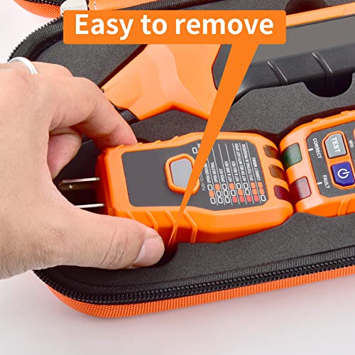 ALLPRIMO Case Compatible with Klein Tools ET310 AC Circuit Breaker Finder & 80041 Outlet Repair Tool Kit & RT250 GFCI Receptacle Tester. Electrical Storage Organizer Holder Bag (Box Only)-Orange - Image 4