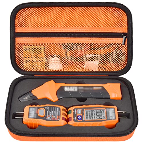 ALLPRIMO Case Compatible with Klein Tools ET310 AC Circuit Breaker Finder & 80041 Outlet Repair Tool Kit & RT250 GFCI Receptacle Tester. Electrical Storage Organizer Holder Bag (Box Only)-Orange - Image 1