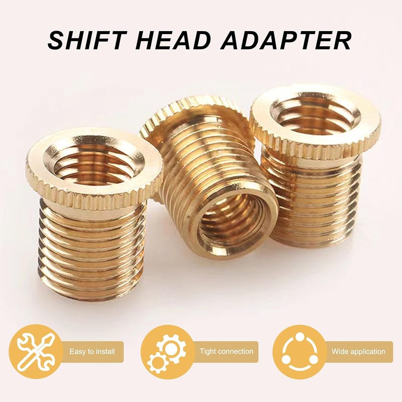 MUQIDA 3PCS Shift Knob Thread Adapters, M8 X 1.25/M10 X 1.25/M10 X 1.5 Brass Adapters for Gear Shift Heads, Universal Shifter Knob Threaded Screws for Manual Automatic Vehicle - Image 3