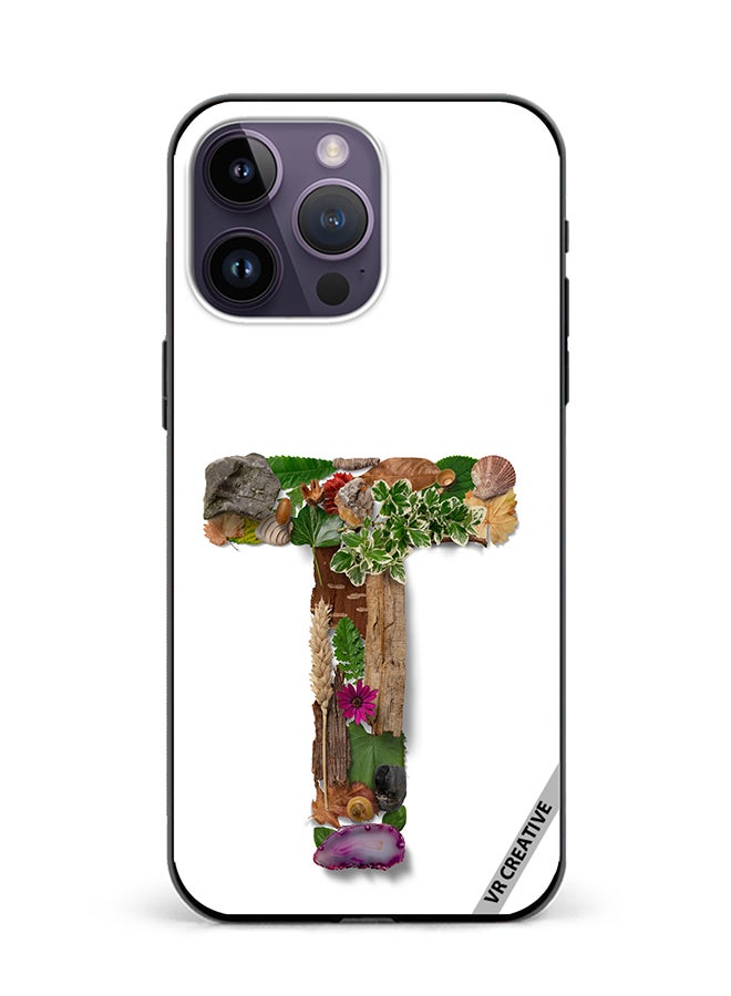 VR CREATIVE Protective Case Cover For Apple iPhone 16 Pro Alphabet T Design Multicolour - Image 1