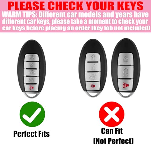 YIKECASE Key Fob Cover with Diamond Keychain Car Key Holder Compatible with Nissan Altima Rogue Sentra Pathfinder Frontier Maxima Titan Murano Kicks Juke Versa Armada GTR 5 Buttons PurpleHeart - Image 3