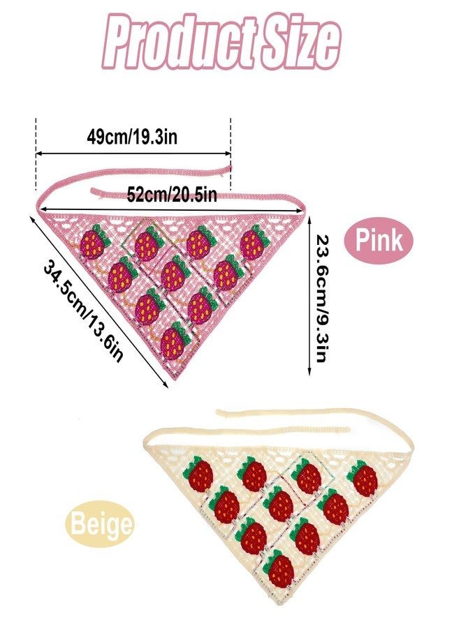 Yolev 2pcs Crochet Headband,Knitted Strawberry Bandana Headband Boho Headscarf Vintage Head Kerchief for Women Knitted Hair Bandanas Kawaii Vintage - Image 3